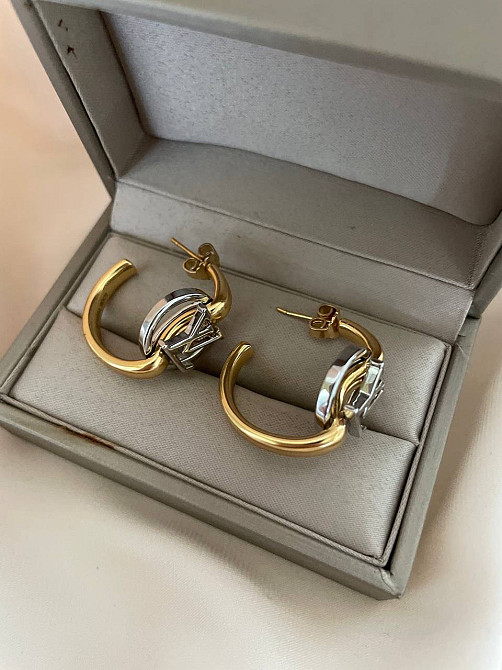 Сережки LV колечки покриття золото 18К Одеса - фото 3