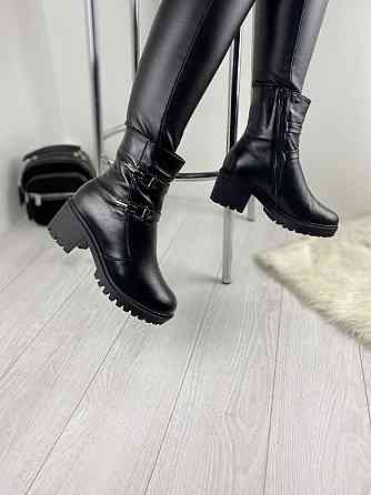 Черевики жіночі ARLETT чорні натуральна шкіра з хутром висота 14 см (Б321) Коломия