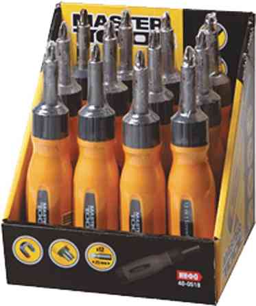 MASTERTOOL Викрутка MASTERTOOL з реверсом 12-в-1 PH1-2-3/PZ1-2-3/SL4-5-6/T15-20-25 25 мм магніт Коломия