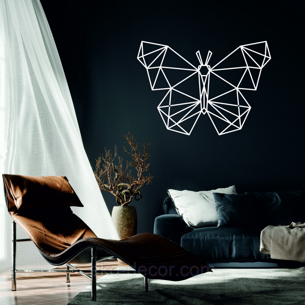 Декоративне настінне Панно «Метелик», Декор на стіну 90*63 см, Білий Київ - фото 1