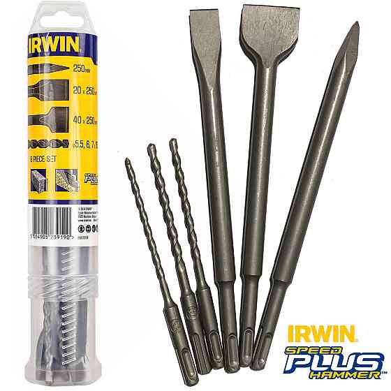 Набір SDS PLUS 6 предметів: бури - 5,5, 6, 7 х160мм /зубила - 250мм пікоподібне, 40x250мм лопатка, Одеса