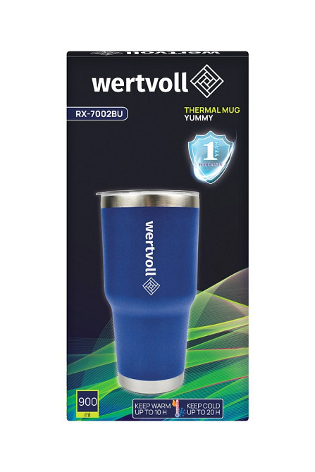 WERTVOLL Термокружка WERTVOLL "YUMMY" 900 мл SS синя RX-7002BU Коломия - фото 6