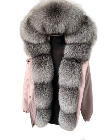 Бомбер женский с мехом блюфрост Пудровый 50 Харьков