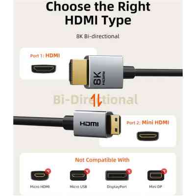 Кабель мультимедийный HDMI mini M to HDMI M 3.0m 8K60Hz Cabletime (CA915866) Вінниця
