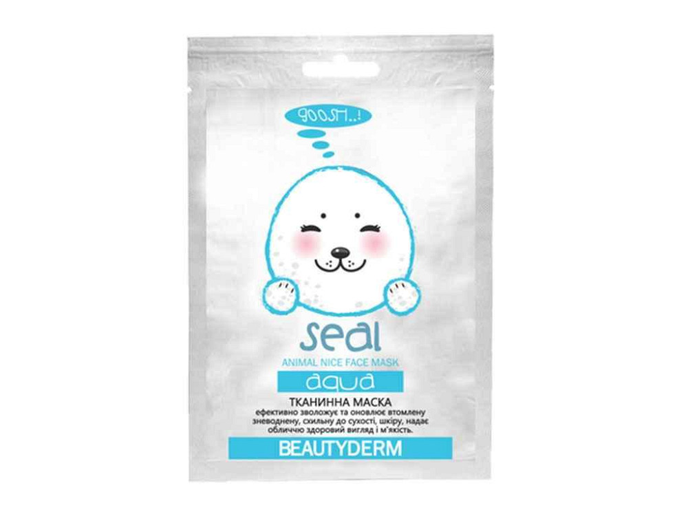Маска тканевая увлажняющая Animal seal aqva ТМ Beauty Derm   Solmir Solmir Solmir Київ - фото 1