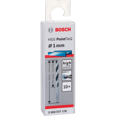 Свердло Bosch по металу HSS-PointTeQ, 1х12х34мм, 10шт (2.608.577.178) Вінниця - фото 2