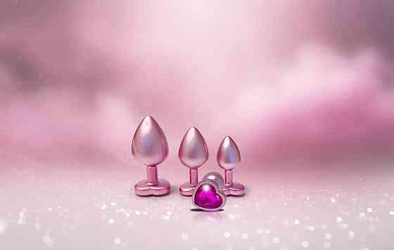 Анальна пробка рожева Dream Toys Gleaming Love з декоративним каменем у вигляді серця, S Sex Aura Київ