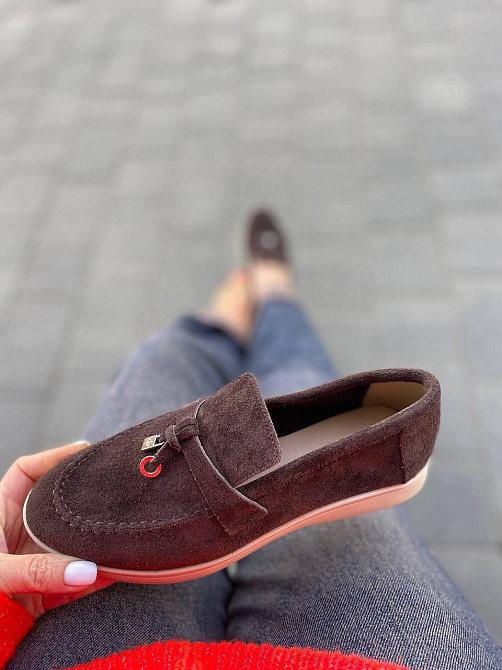 ALLSY Лоферы женские ALLSY коричневые натуральная замша плоская подошва размер 36-40 (340-3041- Коломыя - изображение 7