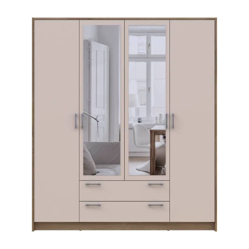 Шафа для одягу Doros Ронді з дзеркалом Дуб Артизан/Кашемір 4ДСП 160х52х195 DRS-011674 (80737827) Дніпро - фото 4