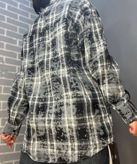 Сорочка жіноча A-N 2775 картата варена в клітинку оверсайз коттон one size, чорний, one size Київ - фото 12