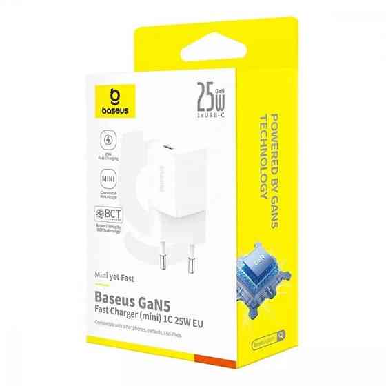 Мережевий зарядний пристрій Baseus GaN5 Fast Charger (mini) 1C 25W EU Moon White P10110909213-00 Одеса
