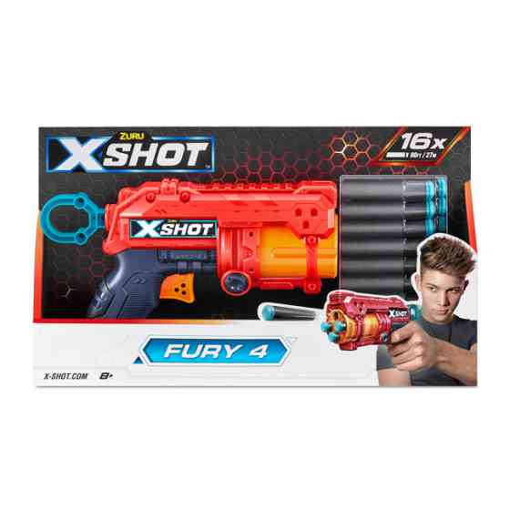 Бластер X-Shot Red Excel fury 4 на 16 паторонів Червоний (36377R) Чернигов