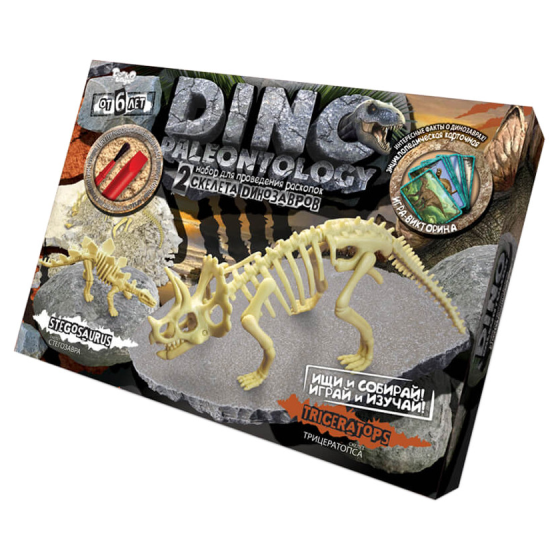 Игровой набор для проведения раскопок DP-01 DINO PALEONTOLOGY в коробке Трицератопс Винница