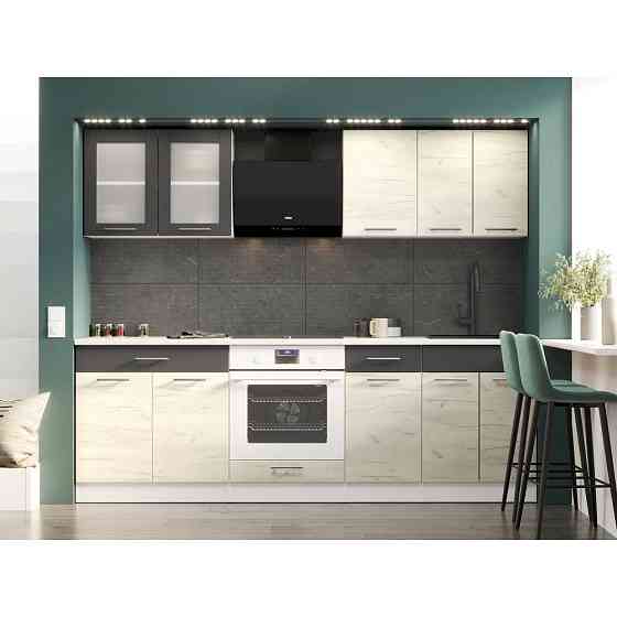 Кухня модульная Эверест Эко набор №3 крафт белый/графит 2.4 м столешница Скай (DTM-071063) Львов