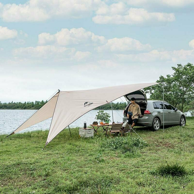 Тент для кемпінгу Naturehike Car Rear Canopy NH21TM001, 590*340 см, золотий (з трьома стійками) Київ - фото 2