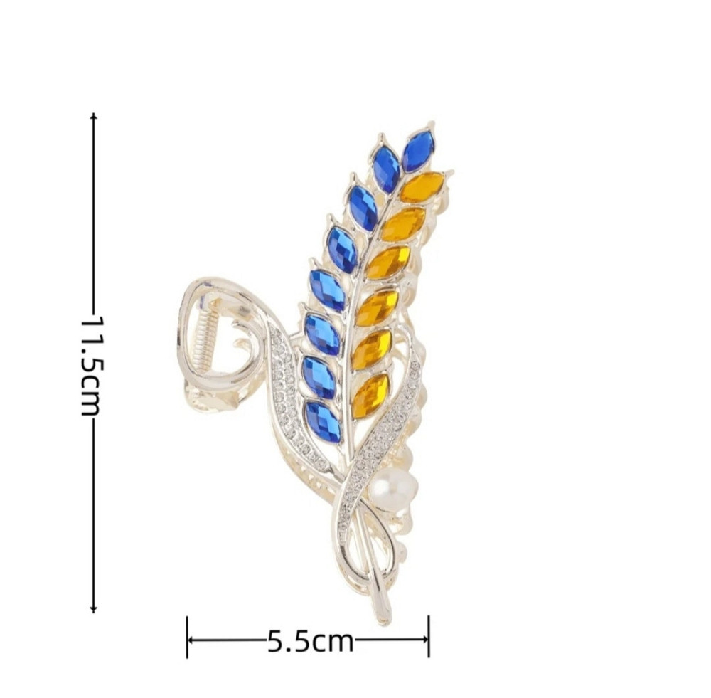 Заколка-крабік колосок в патріотичному стилі Смела - изображение 2