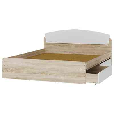 Двуспальная кровать Эверест Астория с двумя ящиками 160х200 см Дуб сонома/Белый (DTM-073876) Львов