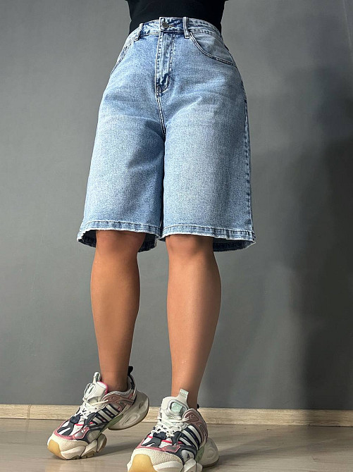 Шорты женские джинсовые Vanver 2050 бермуды стрейчевые большие размеры голубые, голубой, З4, 34, 92 см, 124 см Киев - изображение 7