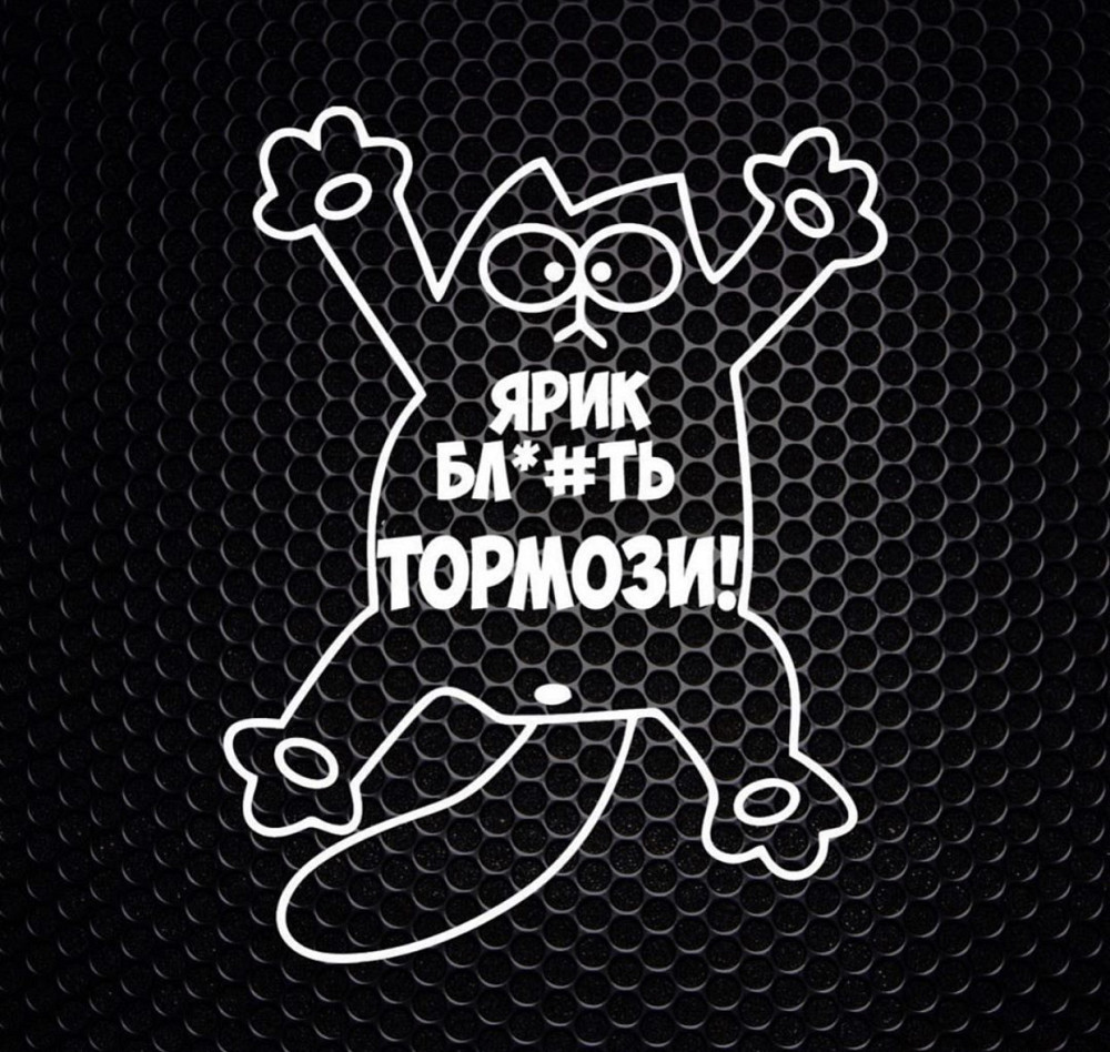 Вінілова наклейка на авто та будь яку поверхню в Любовах розмірів -ЯРИК БЛ*ТИ ТОРМОЗІ! Чернівці - фото 1