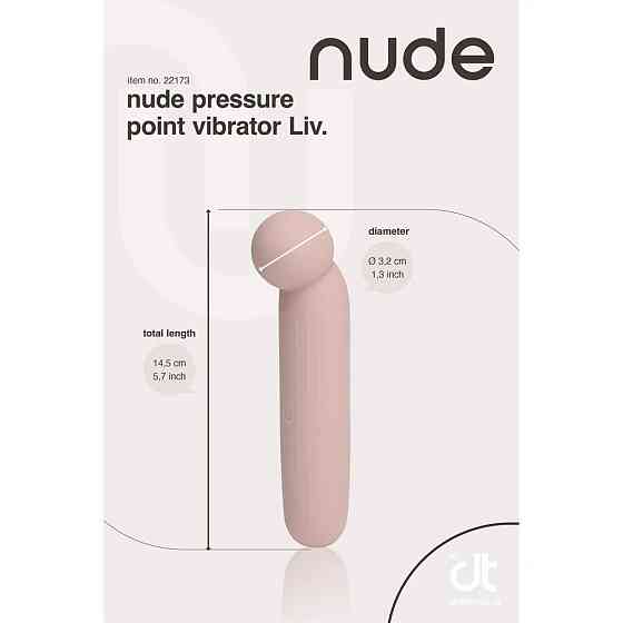 Точковий вібратор NUDE LIV у форматі тревел, рожево-бежевий Sex Aura Київ