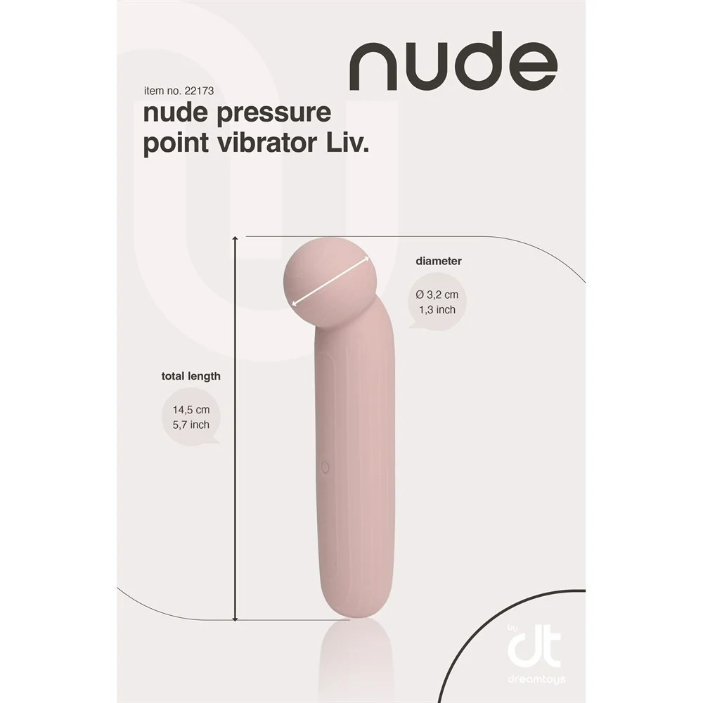 Точковий вібратор NUDE LIV у форматі тревел, рожево-бежевий Sex Aura Київ - фото 5