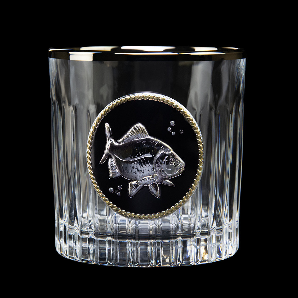 Набор для виски «GOLDFISH» 6 бокалов 360 мл, хрусталь с платиной, изображение из серебра с позолотой,темная эмаль Рівне - фото 7