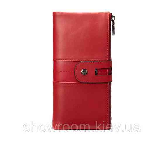 Женский кожаный красный кошелек Leather Collection (8560) Киев