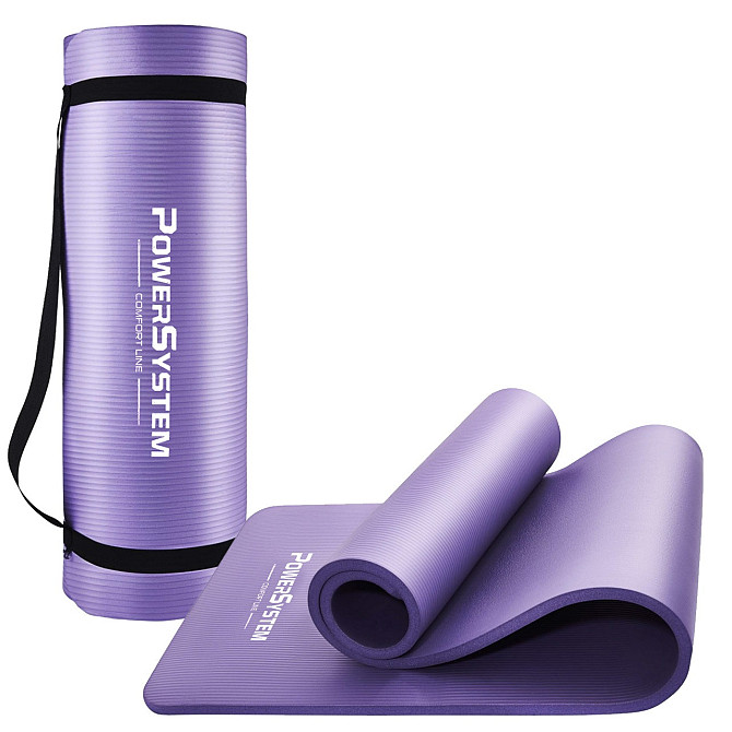 Килимок для йоги та фітнесу Power System PS-4017 NBR Fitness Yoga Mat Plus Purple (180х61х1) Кам'янське - фото 1
