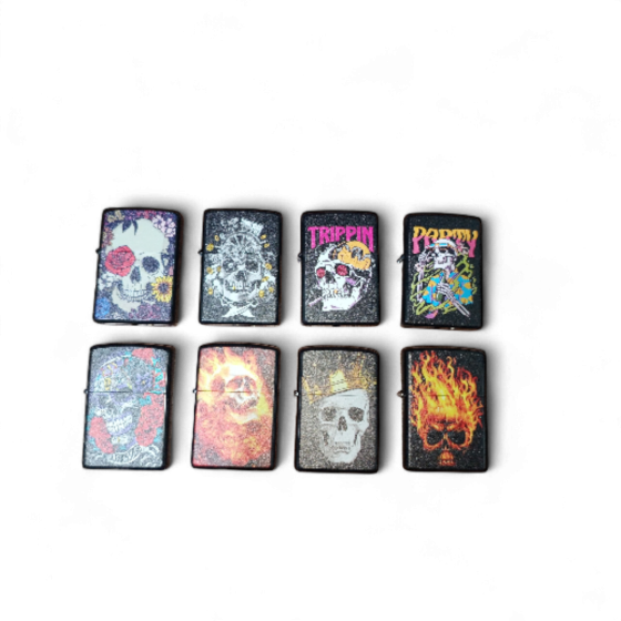 Газовая зажигалка серия черепа | Пьезо зажигалка с принтом черепа 19165-77 a232 Одесса