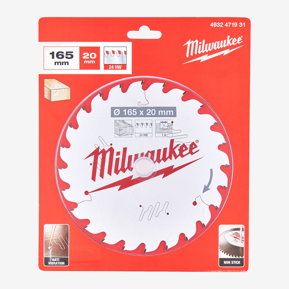 Диск пильный PFTE THIN KERF MILWAUKEE, Ø165х20х1,6мм, 24 зуб. Одеса - фото 2