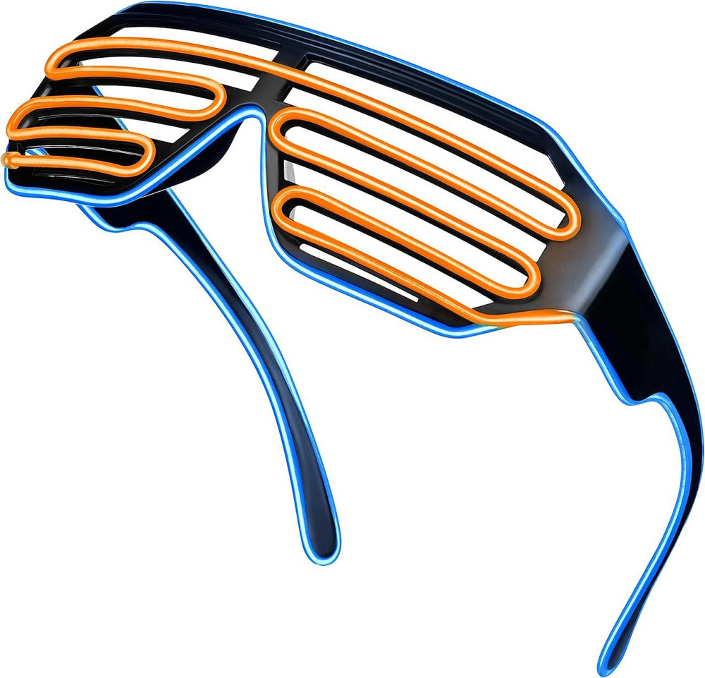 Окуляри LED B097BNFJ67 синьо-оранжеві 3 режими (постійне/повільне/швидке) світлодіодні окуляри для вечірок, DJ, фестивалів Київ - фото 7