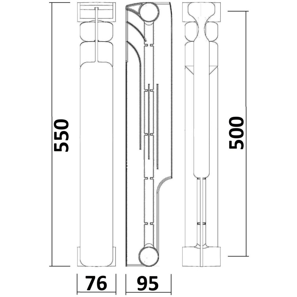 Радіатор біметалевий секційний ENERGO BIDEEP 500/96 (кратно 10) (000020261) Київ - фото 9