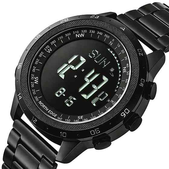 Часы мужские водостойкие тактические North Edge Desert Iron Edition (2 ремешка) Черный Винница