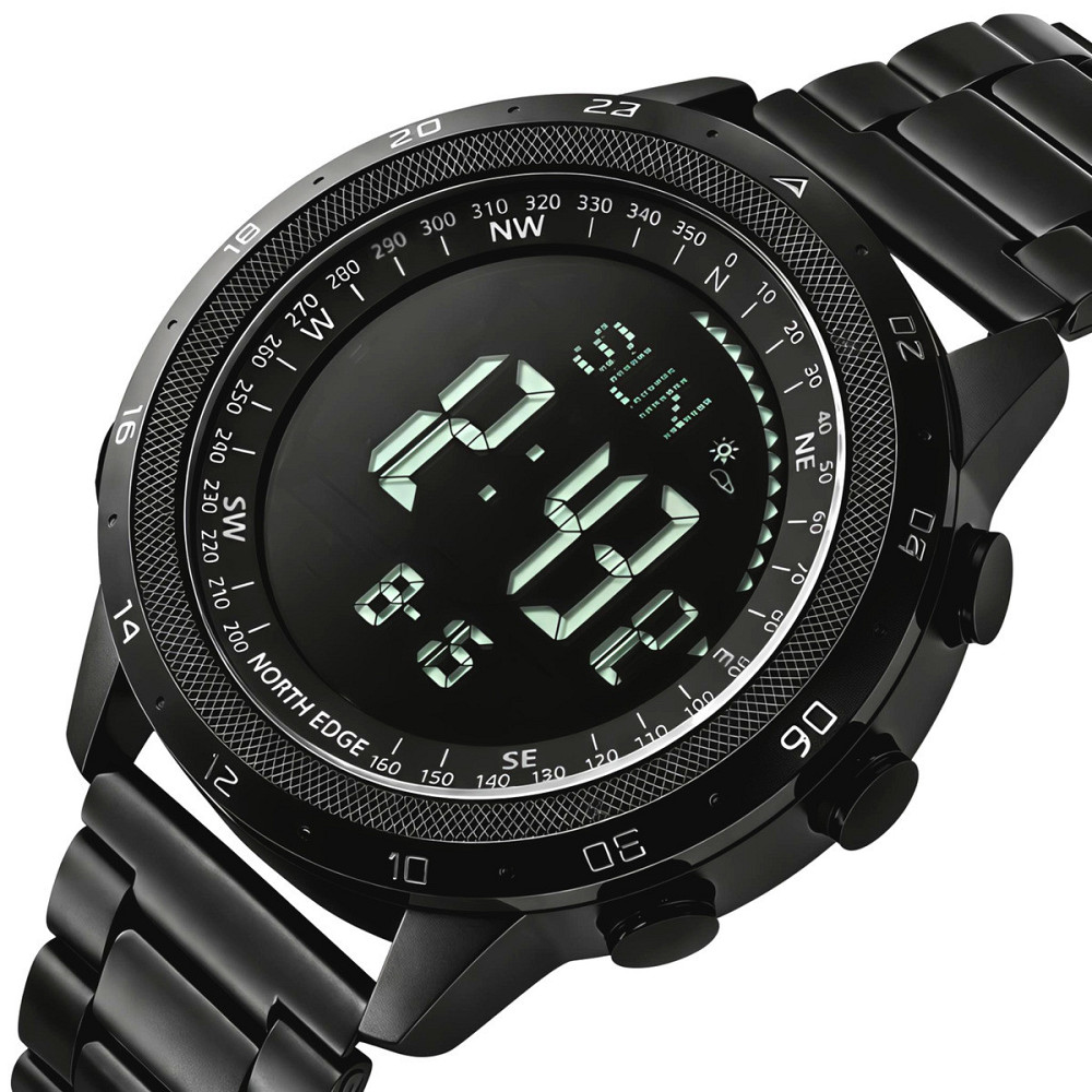 Часы мужские водостойкие тактические North Edge Desert Iron Edition (2 ремешка) Черный Винница - изображение 1