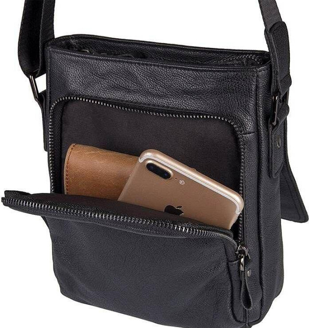 Сумка Vintage 14545 из натуральной кожи Черная Киев - изображение 7