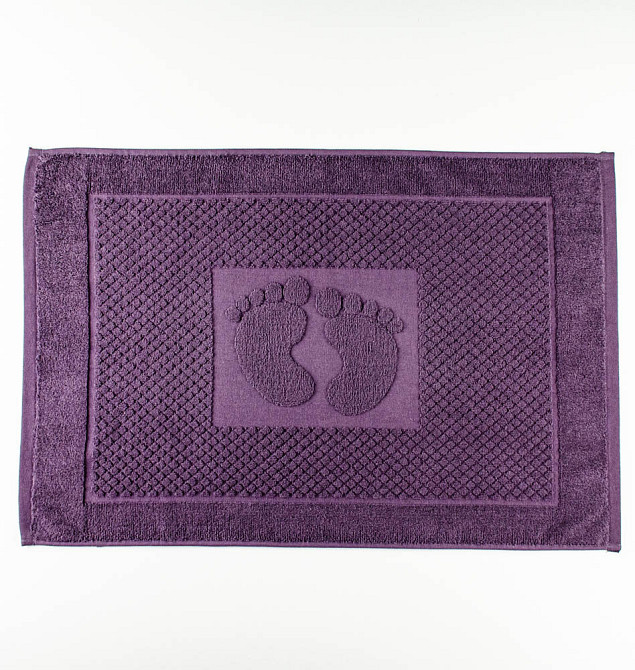 Махровий рушник жакардовий для ніг GM Textile 50х70см 600г/м2 (Фіолетовий) Суми - фото 1