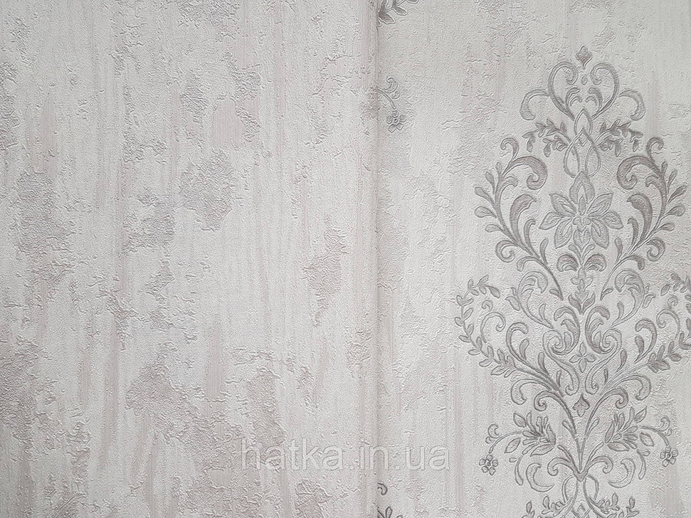 Шпалери вінілові на флізеліні гарячого тиснення DU&KA 1.06х10 вензель основа під штукатурку сірі коричневі Київ - фото 2