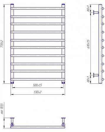 Водяной полотенцесушитель Mario INOX Турин 770х530/500 Киев