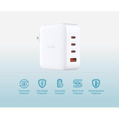 Зарядний пристрій D-Link 3xUSB-C + 1xUSB PD140W GaN white (DCF-141) Вінниця - фото 5