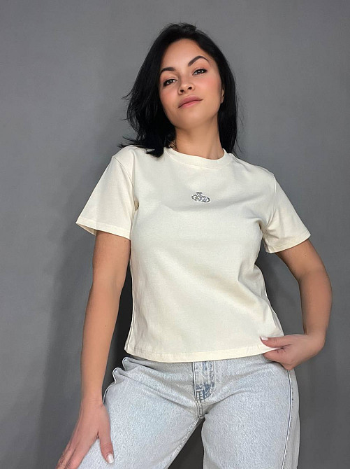 Футболка жіноча A-N 911-20 середня довжина вишня камінчики one size, світло-бежевий, one size Київ - фото 15