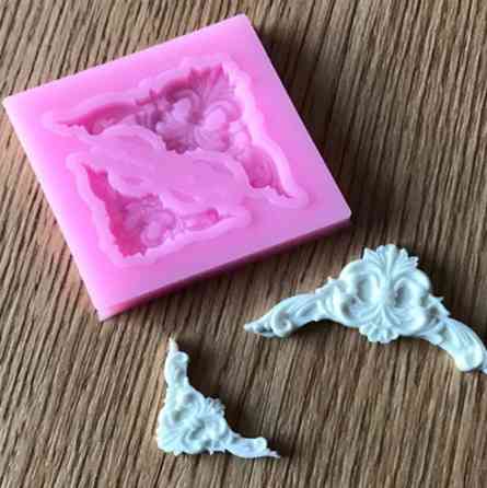 Молд силіконовий маленький Вінтажний візерунок 40 на 40 мм рожевий Київ