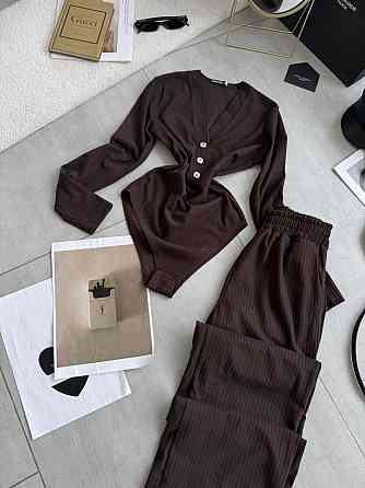 Женский базовый костюм двойка: боди и брюки из ангоры рубчик Одесса