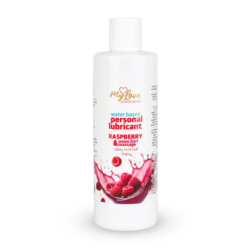 2в1 лубрикант та масажний гель - MyLove Aroma Series Intim&Massage Raspberry, 300 мл Sex Aura Київ - фото 1