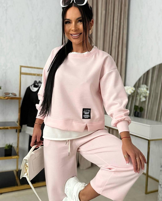 Женский прогулочный костюм двойка: кофта и штаны двунитка Пудровый, 42/44 Одесса - изображение 4