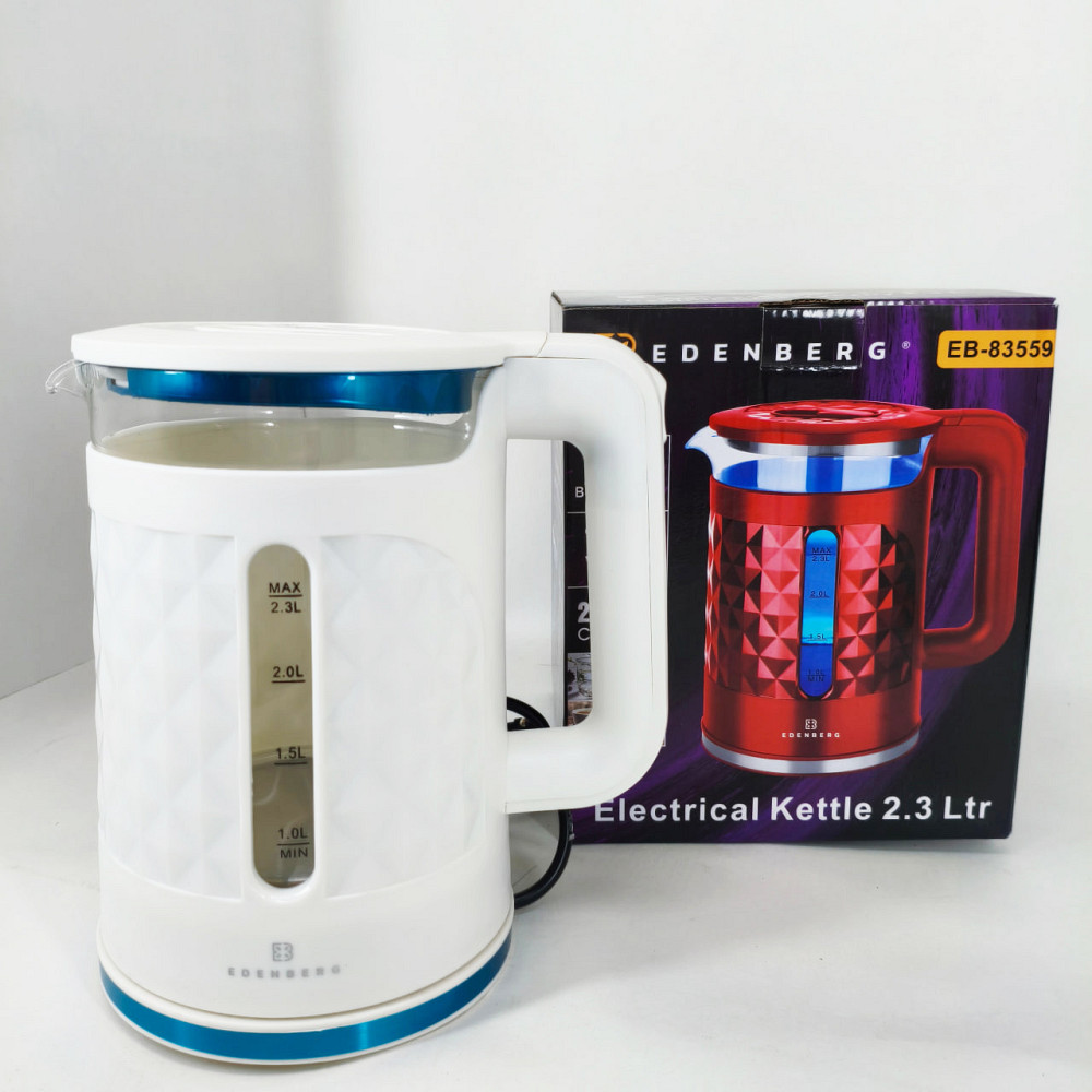 Електрочайник скляний Edenberg EB-83559 2.3л 1500Вт White WV-83 Львів - фото 4
