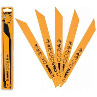 Полотно DeWALT для сабельных пил, по металлу, быстрый пропил, 203 мм, 14 TPI, 5 шт (DT2353) Винница