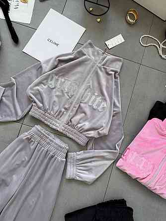 Женский стильный костюм двойка кофта с вышивкой и штаны велюр Серый, 42/44 Одесса