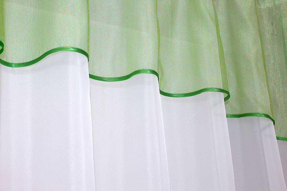 Кухонна гардина VR-Textil № 036к арка білий із салатовим 270х170 см (52-0123) Київ - фото 4