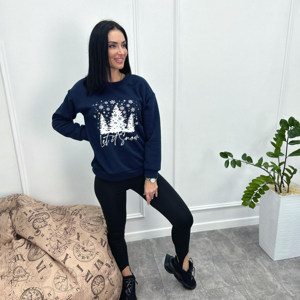 Женский свитшот с зимним принтом 