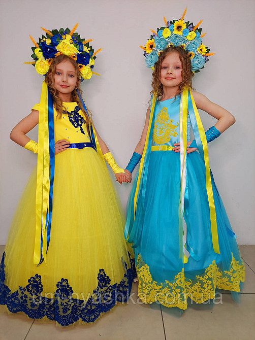 Блакитно-жовта святкова сукня в патріотичних кольорах Кривий Ріг - фото 7